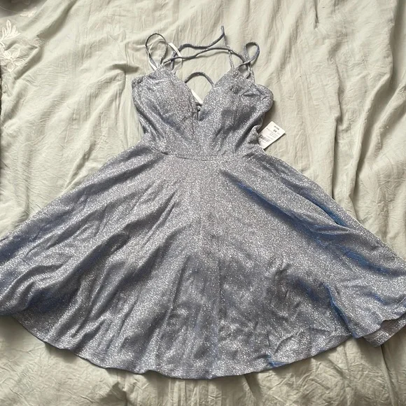 Windsor | Dresses | Silver Blue Sparkly Homecoming Dress | Poshmark